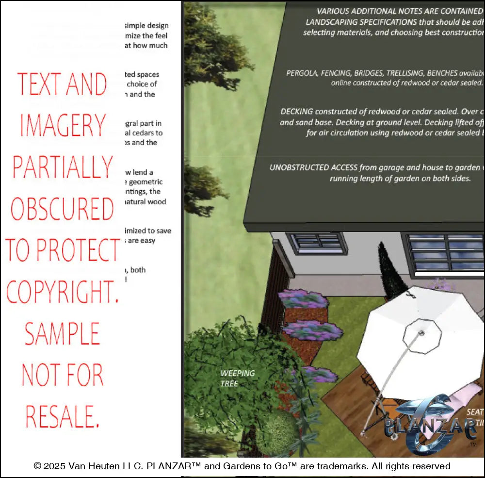 L shape Modern Water: DESIGN OVERVIEW Digital Download Landscape Plans