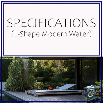 L shape Modern Water: SPECIFICATIONS Digital Download Landscape Plans
