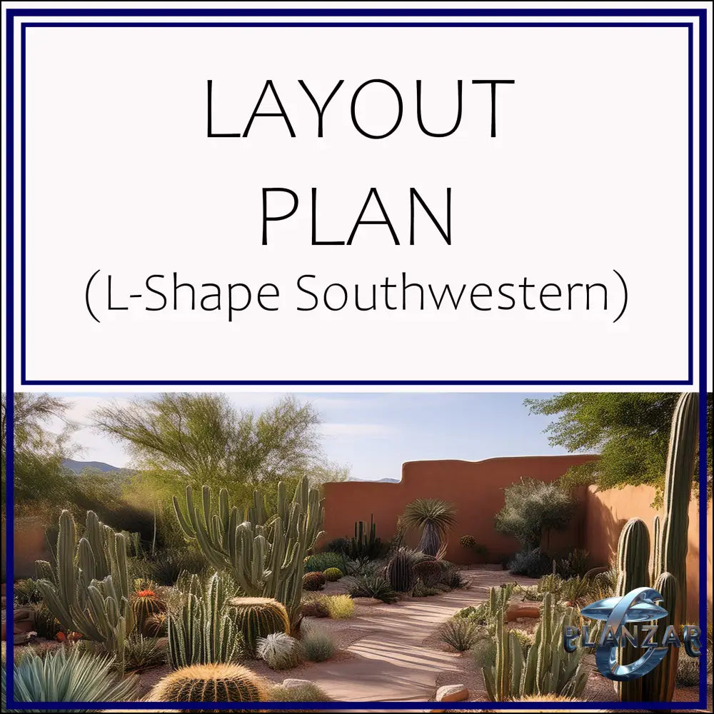 L shape Southwestern: LAYOUT PLAN Digital Download Landscape Plans