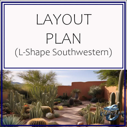 L shape Southwestern: LAYOUT PLAN Digital Download Landscape Plans