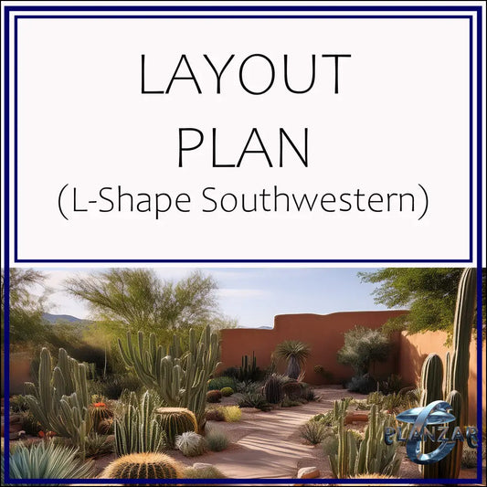 L shape Southwestern: LAYOUT PLAN Digital Download Landscape Plans