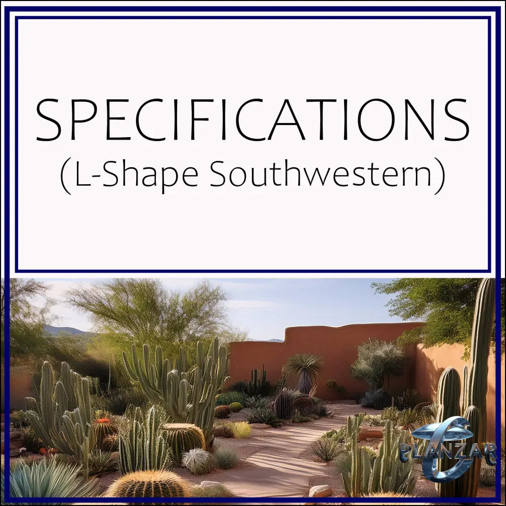 L shape Southwestern: SPECIFICATIONS Digital Download Landscape Plans