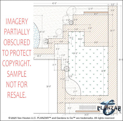 L shape Tokyo Zen: DIMENSIONS PLAN Digital Download Landscape Plans