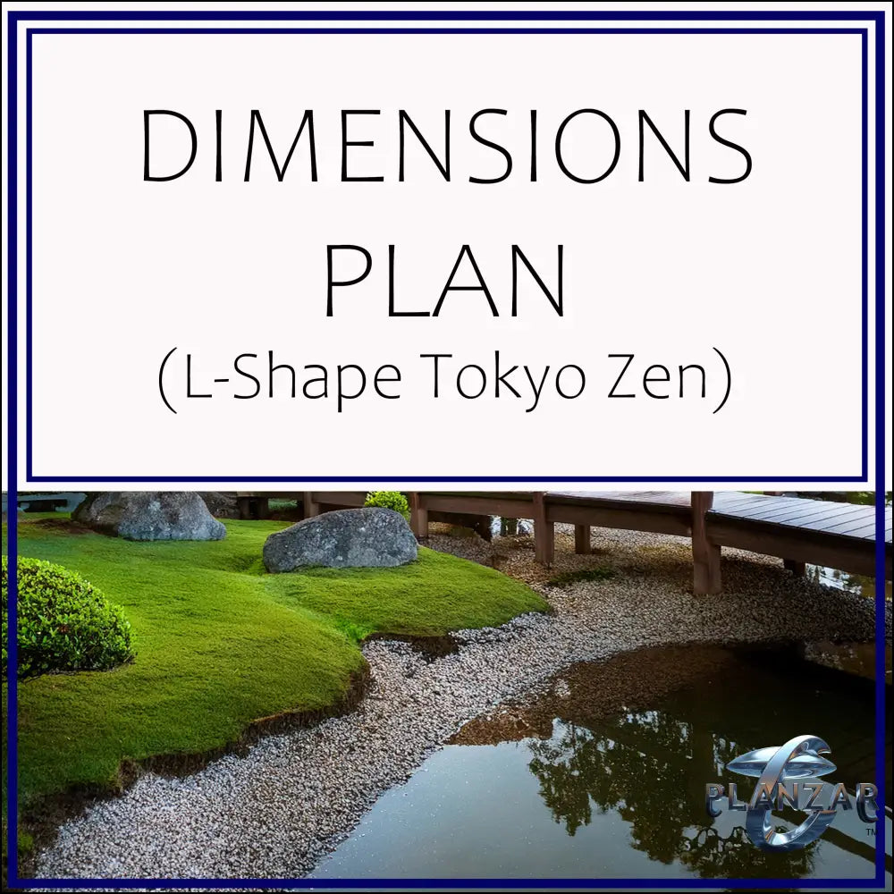 L shape Tokyo Zen: DIMENSIONS PLAN Digital Download Landscape Plans