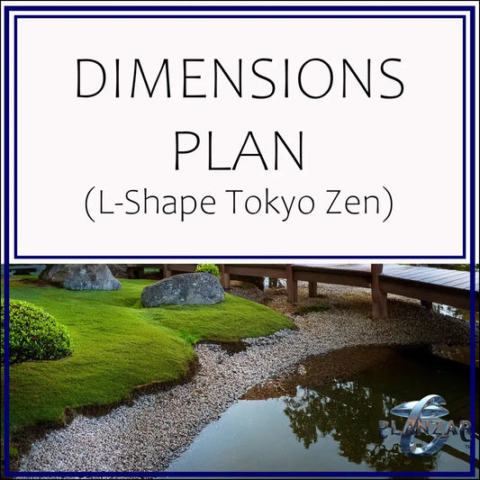 L shape Tokyo Zen: DIMENSIONS PLAN Digital Download Landscape Plans