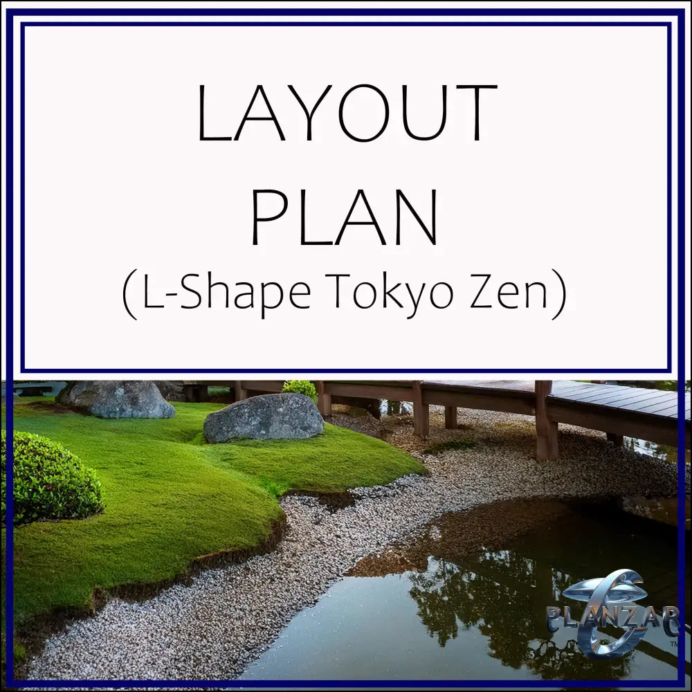 L shape Tokyo Zen: LAYOUT PLAN Digital Download Landscape Plans