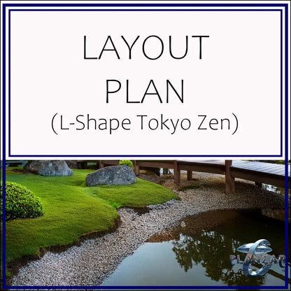 L shape Tokyo Zen: LAYOUT PLAN Digital Download Landscape Plans