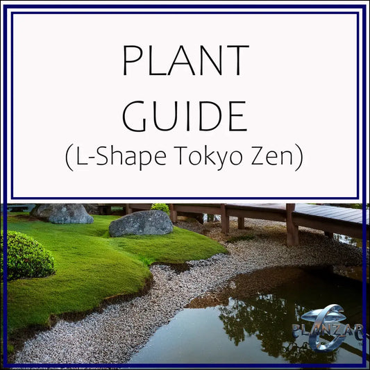 L shape Tokyo Zen: PLANT GUIDE Digital Download Landscape Plans
