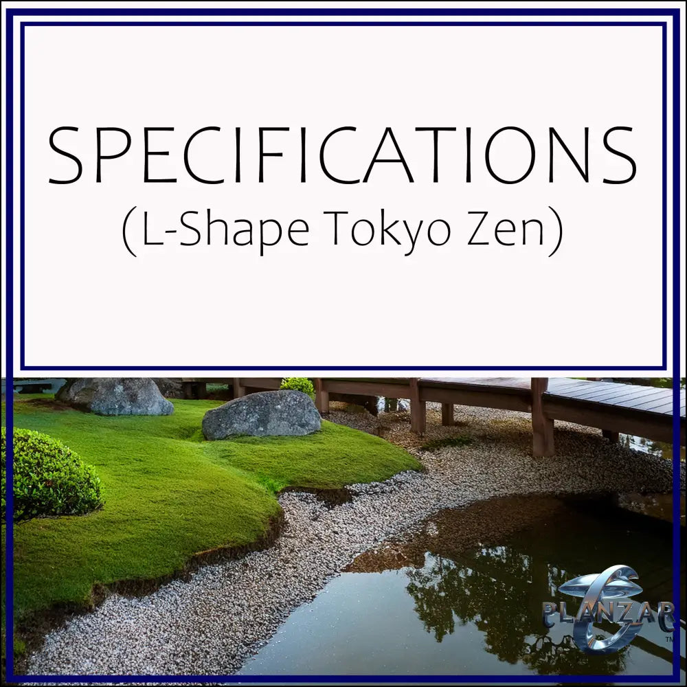 L shape Tokyo Zen: SPECIFICATIONS Digital Download Landscape Plans