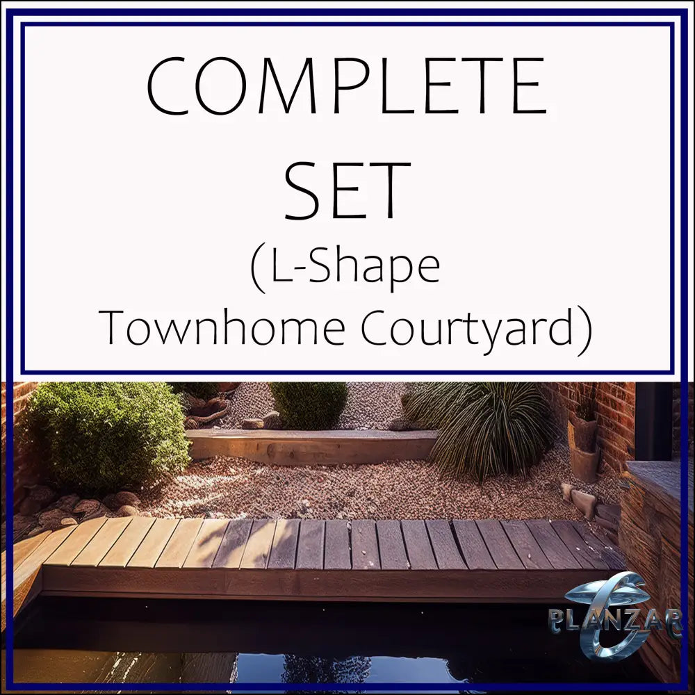 L Shape Townhome Courtyard: COMPLETE SET (cover image sets design inspirational mood only: see full Product