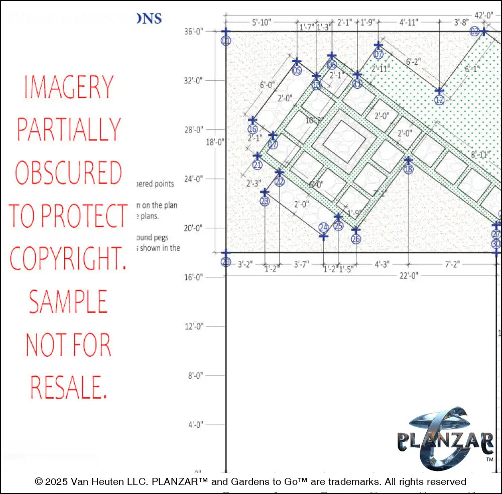 L shape Townhome Courtyard: DIMENSIONS PLAN Digital Download Landscape Plans