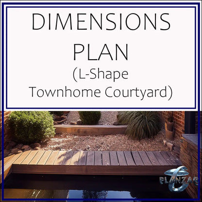 L shape Townhome Courtyard: DIMENSIONS PLAN Digital Download Landscape Plans