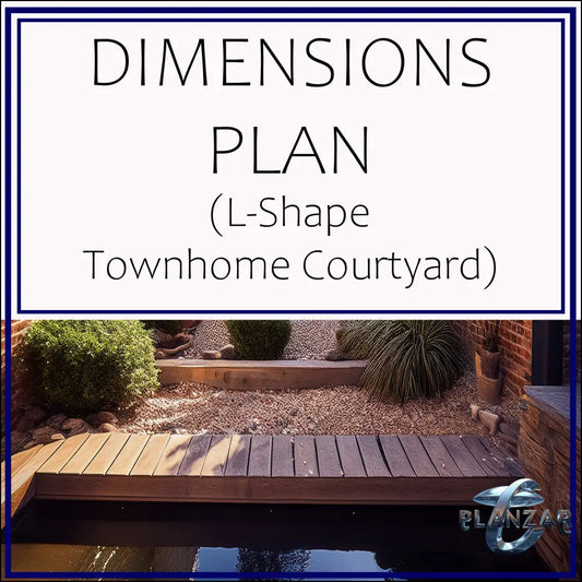 L shape Townhome Courtyard: DIMENSIONS PLAN Digital Download Landscape Plans