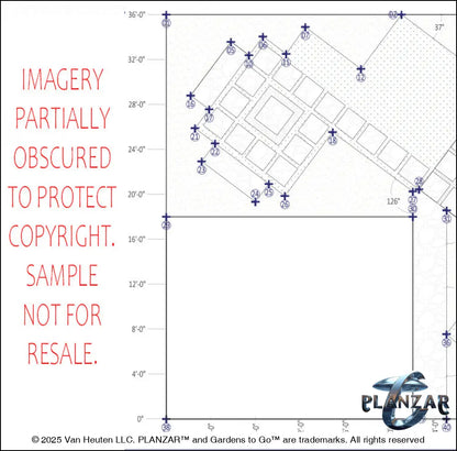 L shape Townhome Courtyard: DIMENSIONS PLAN Digital Download Landscape Plans