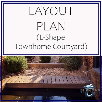 L shape Townhome Courtyard: LAYOUT PLAN Digital Download Landscape Plans