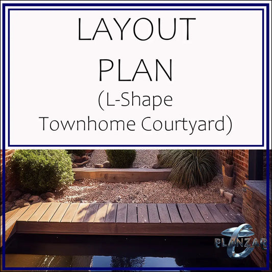 L shape Townhome Courtyard: LAYOUT PLAN Digital Download Landscape Plans