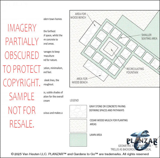 L shape Townhome Courtyard: LAYOUT PLAN Digital Download Landscape Plans