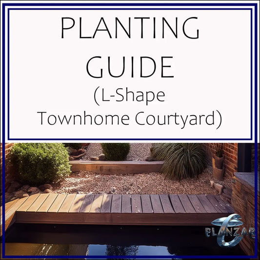 L shape Townhome Courtyard: PLANT GUIDE Digital Download Landscape Plans