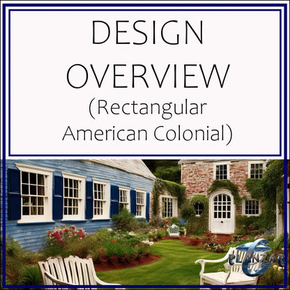 Rectangular American Colonial: DESIGN OVERVIEW Digital Download Landscape Plans
