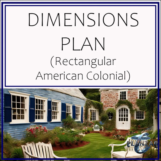 Rectangular American Colonial: DIMENSIONS PLAN Digital Download Landscape Plans