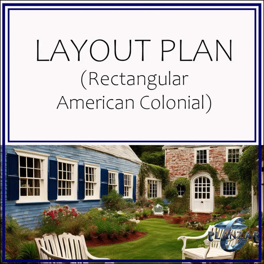 Rectangular American Colonial: LAYOUT PLAN Digital Download Landscape Plans