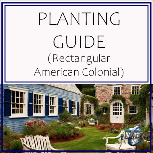Rectangular American Colonial: PLANT GUIDE Digital Download Landscape Plans