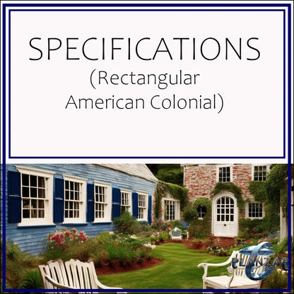 Rectangular American Colonial: SPECIFICATIONS Digital Download Landscape Plans