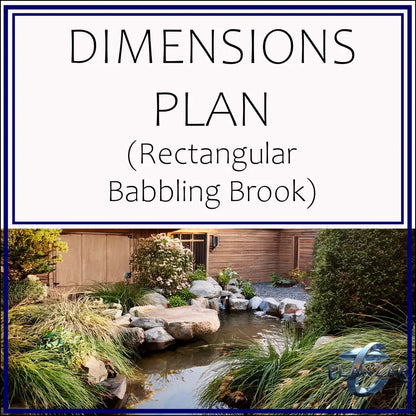 Rectangular Babbling Brook: DIMENSIONS PLAN Digital Download Landscape Plans