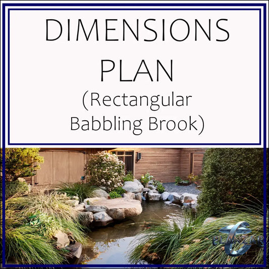 Rectangular Babbling Brook: DIMENSIONS PLAN Digital Download Landscape Plans