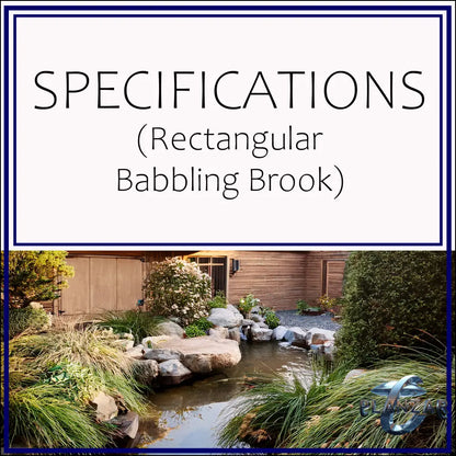 Rectangular Babbling Brook: SPECIFICATIONS Digital Download Landscape Plans