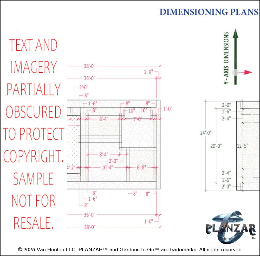 Rectangular Cypress Theatrical: DIMENSIONS PLAN Digital Download Landscape Plans
