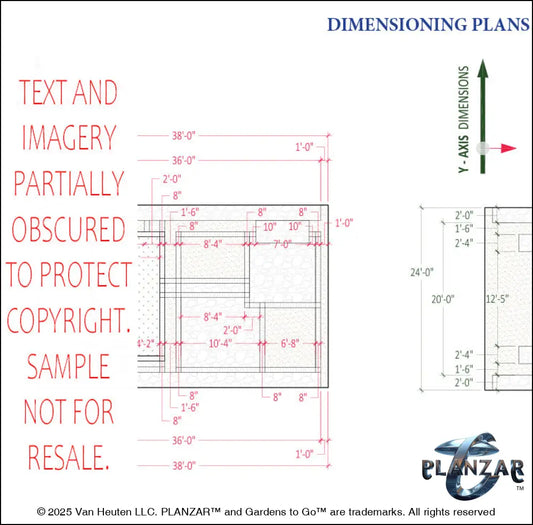Rectangular Cypress Theatrical: DIMENSIONS PLAN Digital Download Landscape Plans
