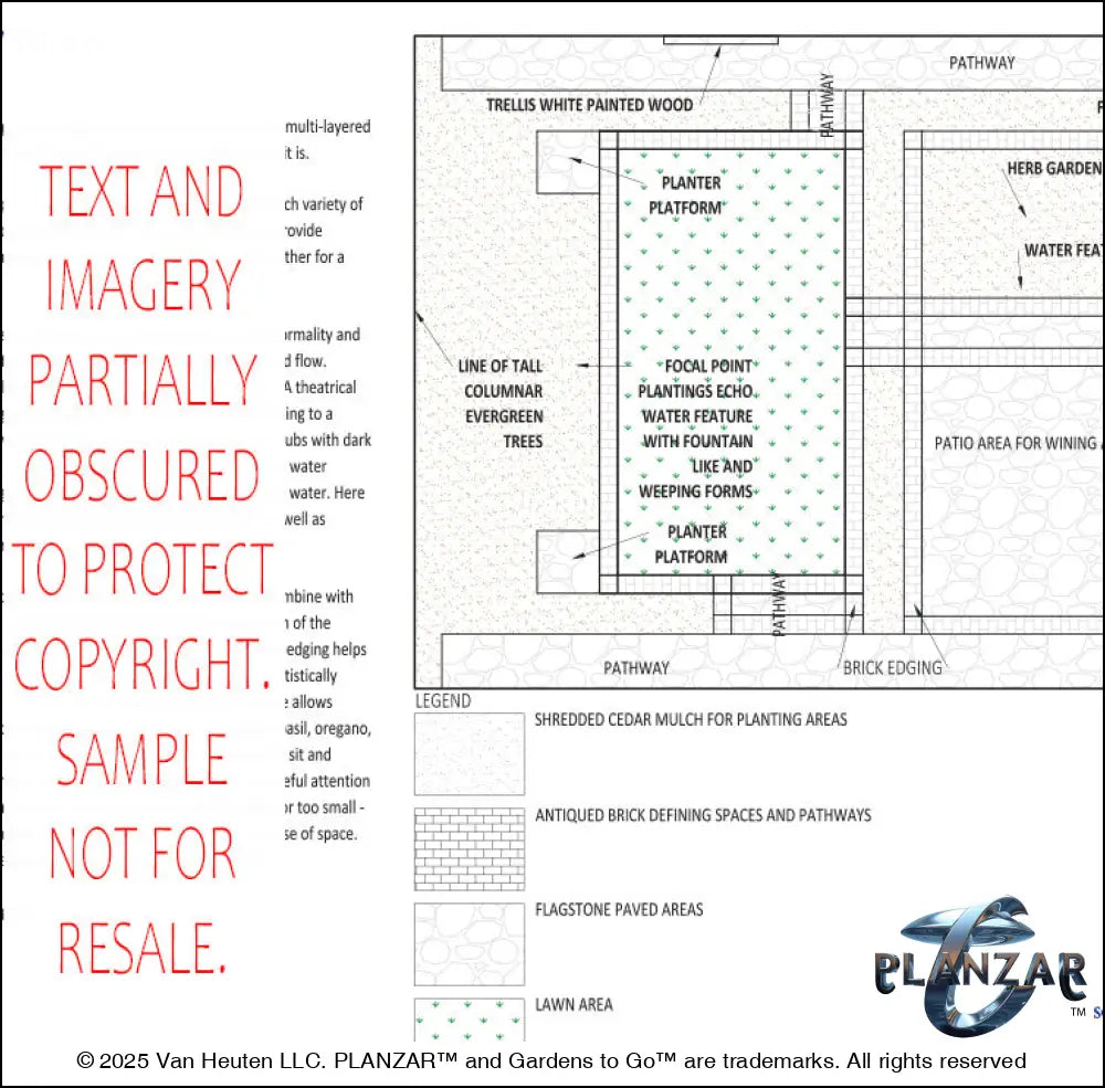 Rectangular Cypress Theatrical: LAYOUT PLAN Digital Download Landscape Plans