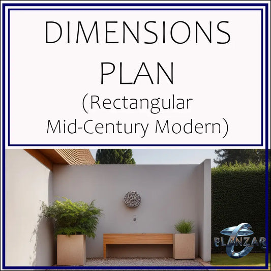 Rectangular Mid-Century Modern: DIMENSIONS PLAN Digital Download Landscape Plans