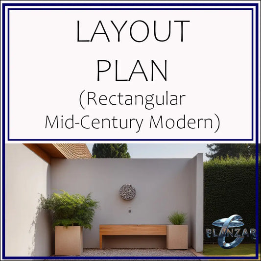 Rectangular Mid-Century Modern: LAYOUT PLAN Digital Download Landscape Plans