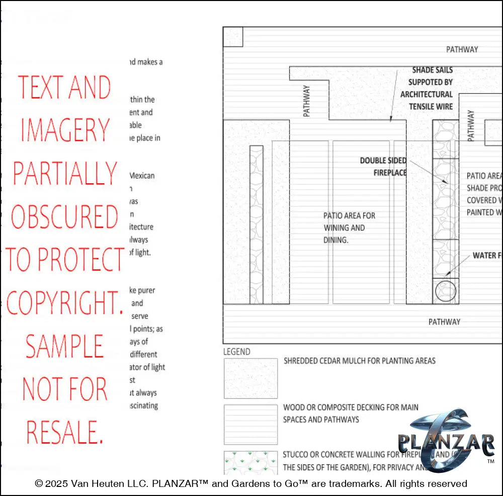 Rectangular Mid-Century Modern: LAYOUT PLAN Digital Download Landscape Plans