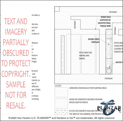 Rectangular Mid-Century Modern: LAYOUT PLAN Digital Download Landscape Plans