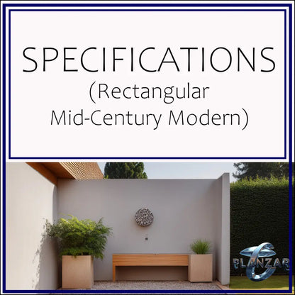 Rectangular Mid-Century Modern: SPECIFICATIONS Digital Download Landscape Plans