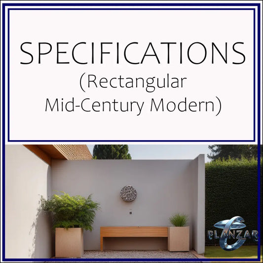 Rectangular Mid-Century Modern: SPECIFICATIONS Digital Download Landscape Plans