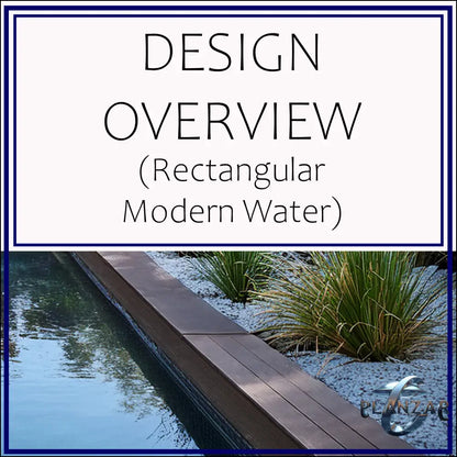 Rectangular Modern Water: DESIGN OVERVIEW Digital Download Landscape Plans
