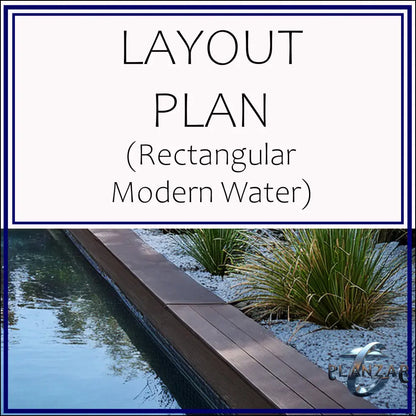 Rectangular Modern Water: LAYOUT PLAN Digital Download Landscape Plans