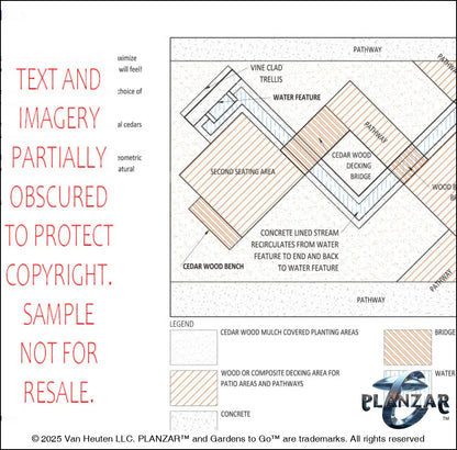 Rectangular Modern Water: LAYOUT PLAN Digital Download Landscape Plans