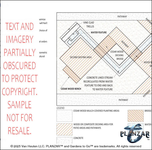Rectangular Modern Water: LAYOUT PLAN Digital Download Landscape Plans