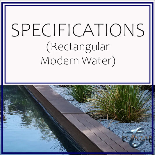 Rectangular Modern Water: SPECIFICATIONS Digital Download Landscape Plans