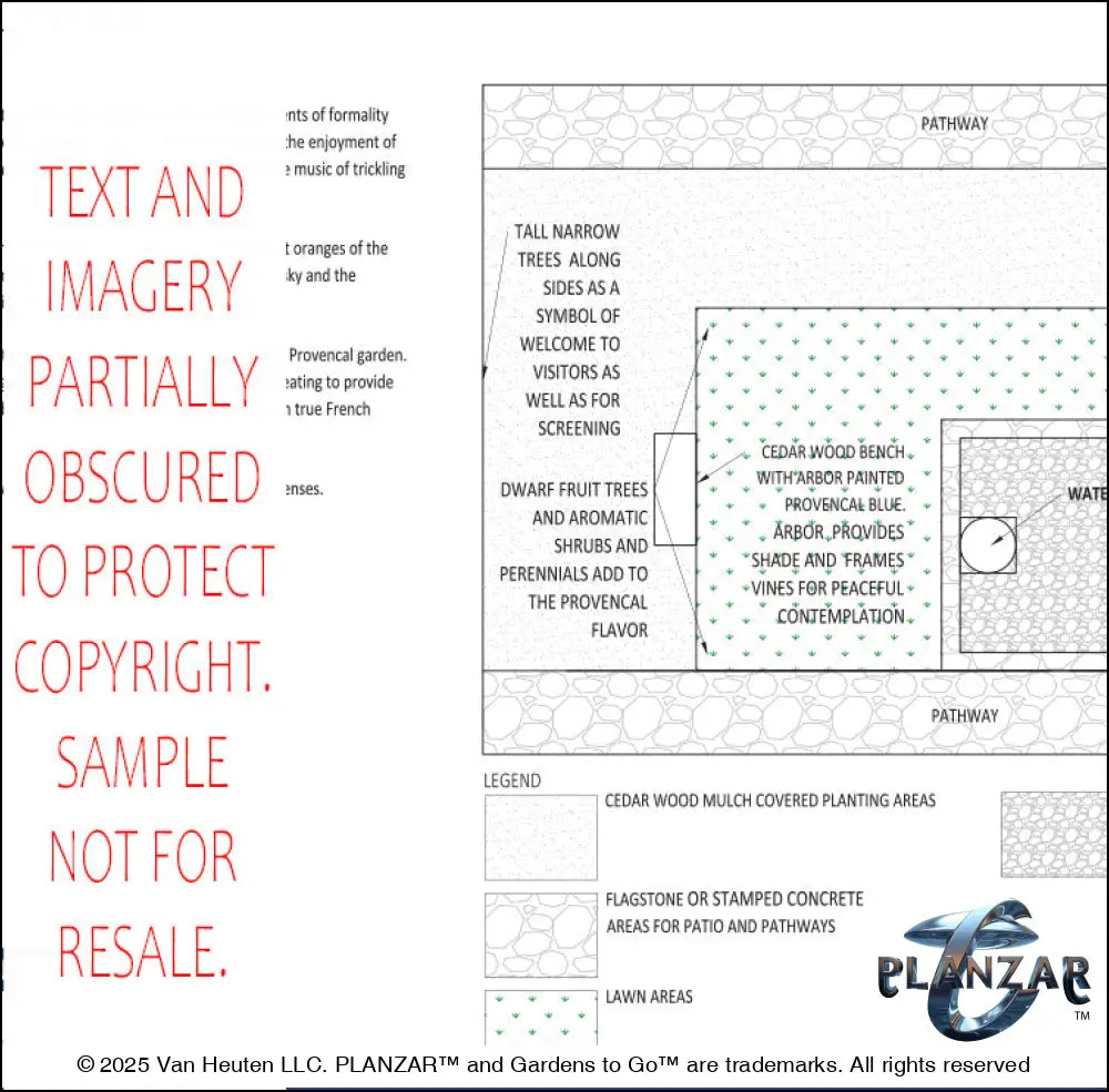 Rectangular Provencal: LAYOUT PLAN Digital Download Landscape Plans