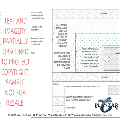 Rectangular Provencal: LAYOUT PLAN Digital Download Landscape Plans