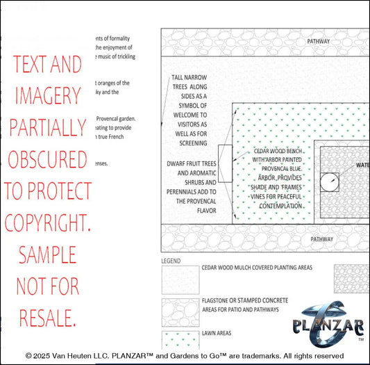 Rectangular Provencal: LAYOUT PLAN Digital Download Landscape Plans