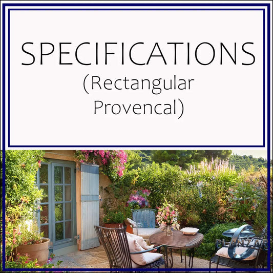 Rectangular Provencal: SPECIFICATIONS Digital Download Landscape Plans