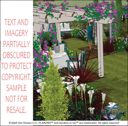 Rectangular Secret Garden: DESIGN OVERVIEW Digital Download Landscape Plans