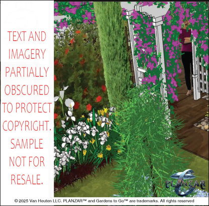 Rectangular Secret Garden: DESIGN OVERVIEW Digital Download Landscape Plans